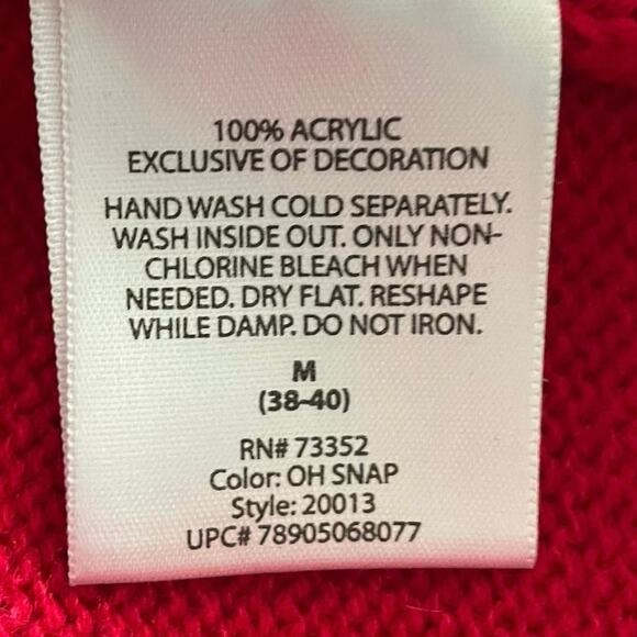 Funny Tacky Holiday Red Sweater Gingerbread Man OH SNAP - Size M - Picture 6 of 7